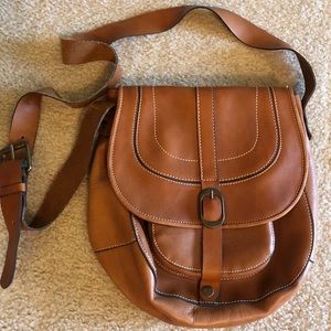 Brown crossbody saddle bag